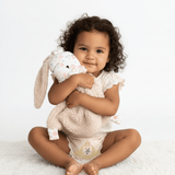 Bunny Baby Soothing Blanket Plush Toy Floral Pink & White
