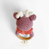 Handmade Crochet Baby Rattle Plush Toys Girl Deer