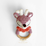 Handmade Crochet Baby Rattle Plush Toys Girl Deer