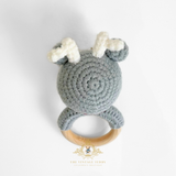 Handmade Crochet Baby Rattle Plush Toys Boy Deer