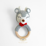 Handmade Crochet Baby Rattle Plush Toys Boy Deer