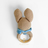 Handmade Crochet Baby Rattle Plush Toys Mr. Bunny