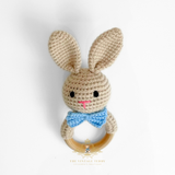 Handmade Crochet Baby Rattle Plush Toys Mr. Bunny
