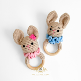 Handmade Crochet Baby Rattle Plush Toys Ms. Bunny