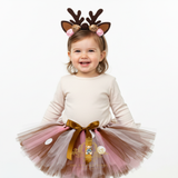Girls TuTu Skirt & Deer Antlers Headband Cosplay Costume