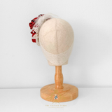 Girls Headband Vintage Inspired Floral Beaded Lace Crimson Red