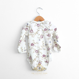 Baby Girls Onesie Sleep N' Play Romper Long Sleeve Lavender Flowers