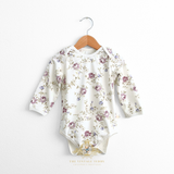 Baby Girls Onesie Sleep N' Play Romper Long Sleeve Lavender Flowers