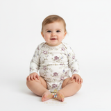Baby Girls Onesie Sleep N' Play Romper Long Sleeve Lavender Flowers
