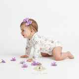 Baby Girls Onesie Sleep N' Play Romper Long Sleeve Lavender Flowers