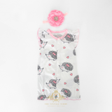 Girls One-Piece Romper Bubble Hedgehog & Pink Hearts