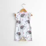 Girls One-Piece Romper Bubble Hedgehog & Pink Hearts