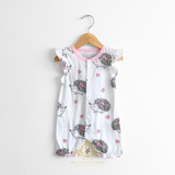 Girls One-Piece Romper Bubble Hedgehog & Pink Hearts