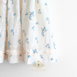 Girls Embroidered Smocked Floral Dress Cream & Cornflower Blue