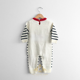 Unisex Knit Sweater One-Piece Bodysuit Romper Christmas Santa Red White & Navy Blue