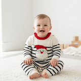 Unisex Knit Sweater One-Piece Bodysuit Romper Christmas Santa Red White & Navy Blue