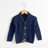 Boys Knit Cardigan Sweater Navy Blue
