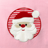 Girls Christmas Pajamas Set Santa Claus Appliqué Bubble Gum Pink