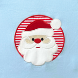 Boys Christmas Pajamas Set Santa Claus Appliqué Sky Blue