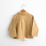 Boys Long Sleeve Button Down Corduroy Shirt Camel
