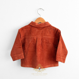 Boys Long Sleeve Button Down Corduroy Shirt Terra Cotta