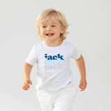 Boys Custom Graphic Tees Personalized Name Tri-Color Bold