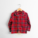Boys Holiday Long Sleeve & Pants Pajamas 2 Piece Set Plaid Red & Green