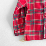 Boys Holiday Long Sleeve & Pants Pajamas 2 Piece Set Plaid Red & Green