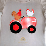 Boys T-Shirt & Shorts Matching Set Embroidered Patchwork Little Farm
