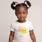 Girls Custom Graphic Tees Personalized First Day of School Name Little Bird & Crayon