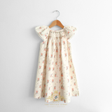 Girls Smocked Floral Bishop Dress