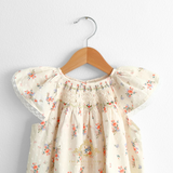 Girls Smocked Floral Bishop Dress