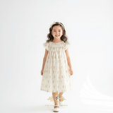 Girls Smocked Floral Bishop Dress