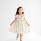 Girls Smocked Floral Bishop Dress