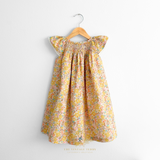 Girls Floral Smocked Bishop Dress