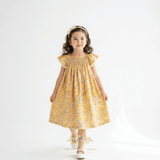 Girls Floral Smocked Bishop Dress