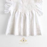 Girls Blouse Lovely Floral Eyelet Lace Embroidery Cap Sleeves Bohemian White