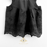 Girls Blouse Lovely Floral Eyelet Lace Embroidery Sleeveless Bohemian Black
