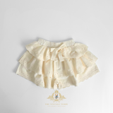 Girls Eyelet Lace Embroidered Skort Bohemian Cream