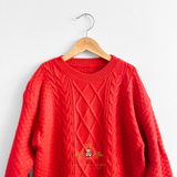 Girls Knit Sweater Dress Long Sleeve Christmas Red