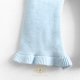 Girls Knitted Two-Piece Cardigan Sweater & Pants Set Baby Blue