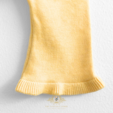 Girls Knitted Two-Piece Cardigan Sweater & Pants Set Butter Yellow
