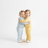 Girls Knitted Two-Piece Cardigan Sweater & Pants Set Butter Yellow
