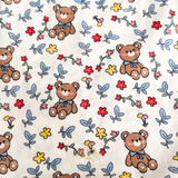 Girls Luna Pants Comfy Loose Fitting Bohemian Elastic Waistband Teddy Bears & Flowers