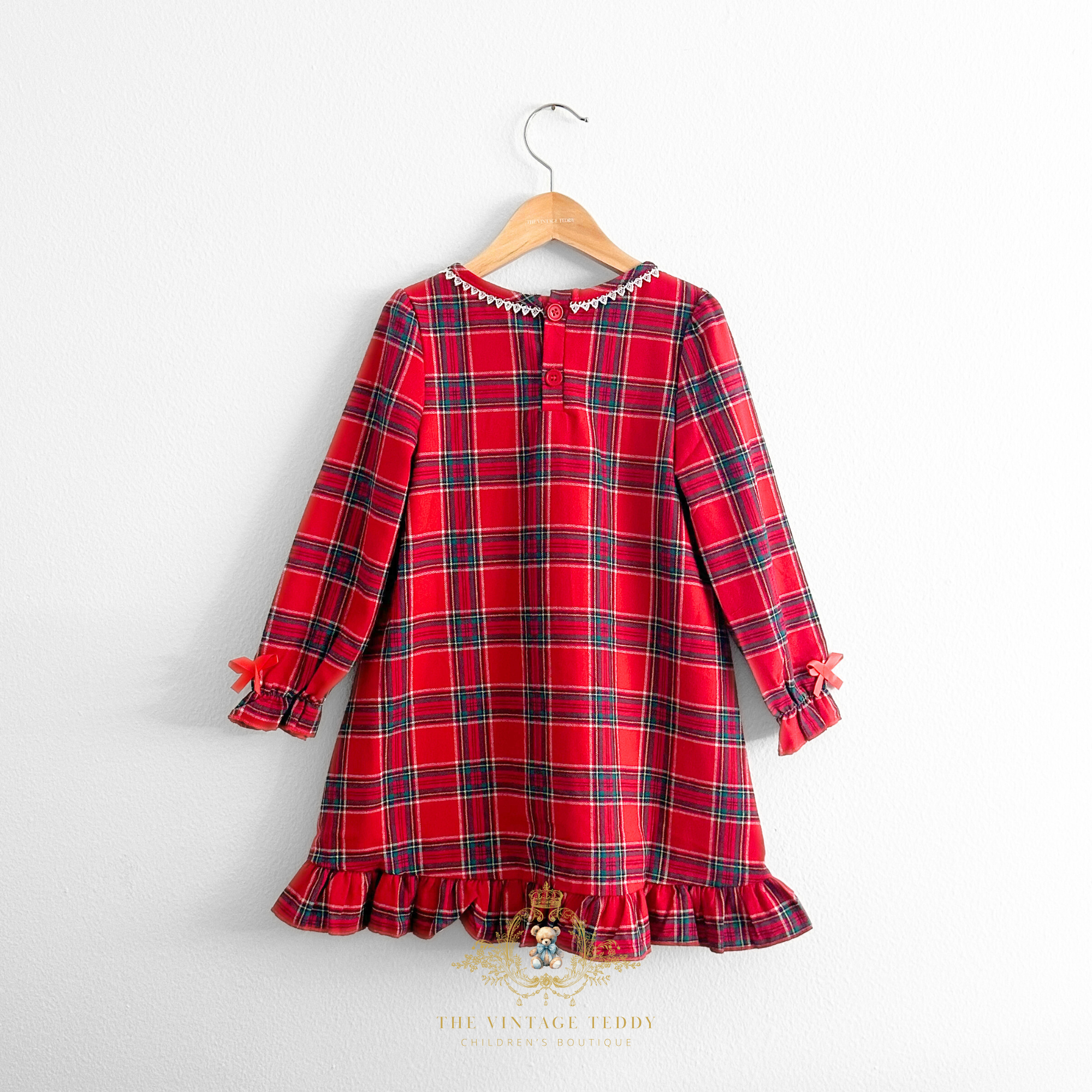 Red Classic Plaid Christmas Pajamas DRESS / 8 Red Classic Plaid Christmas Pajamas DRESS / 8