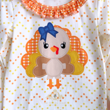Girls Long Sleeve Pajamas Top & Pants Set Little Turkey