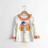 Girls Long Sleeve Pajamas Top & Pants Set Little Turkey