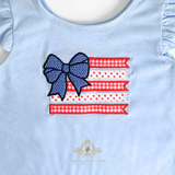 Girls Top & Shorts Matching Set Embroidered Patchwork Americana