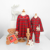 Boys Holiday Long Sleeve & Pants Pajamas 2 Piece Set Plaid Red & Green