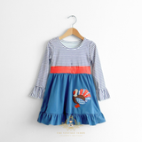 Girls Embroidered Long Sleeve Dress Little Turkey